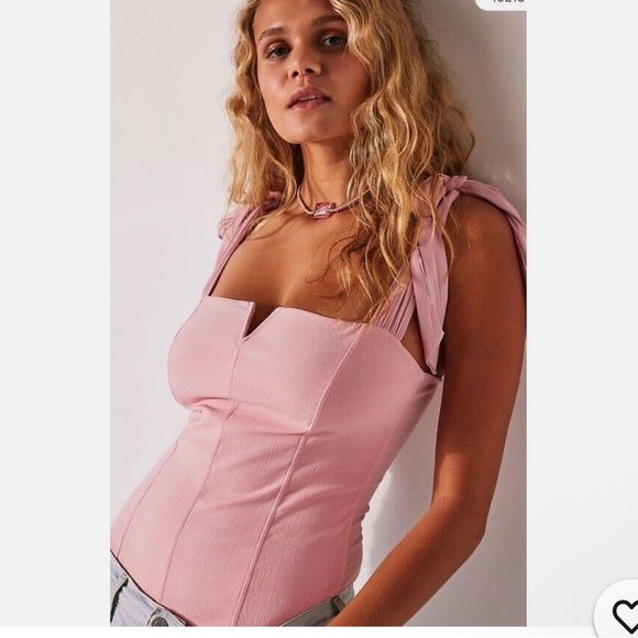 Free People Intimately Pink Bodysuit size medium - Picture 8 of 9